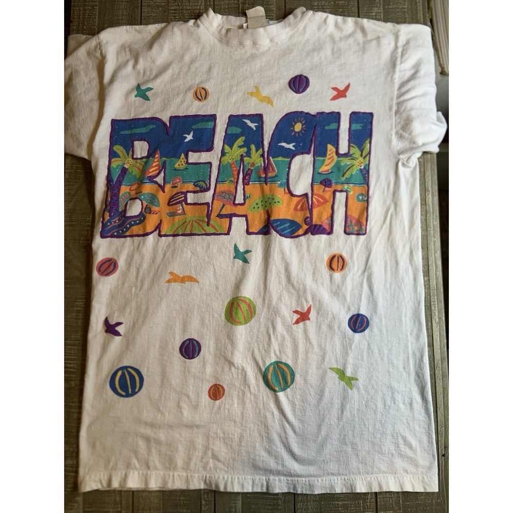 Vintage Malibu Beach Club Summer Beach Graphic Shirt Unisex‎ Long T-shirt 90's